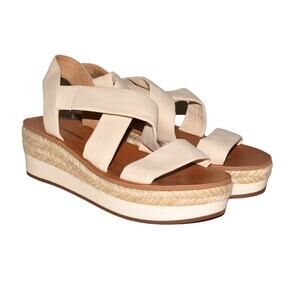 LUCKY BRAND $120 Johannas‎ Platform Espadrille Sandals Off-White 8.5 M